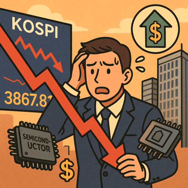 코스피와 코스닥에 매도 사이드카가 발동되었다는 취지로 만든 생성형 AI 이미지. (사진=챗 GPT)